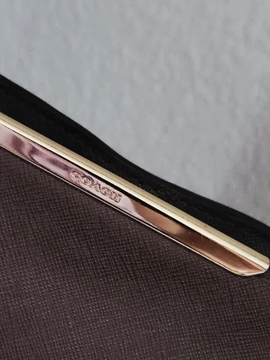 Euc Coach Madison Brown/Bronze Metallic Tote Bag Xl - Picture 5 of 15